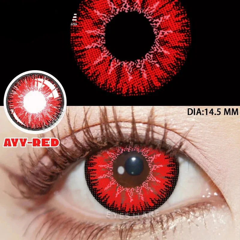 1 Pair Color Contact Lenses for Eyes Cosplay Red Color Lens Anime Purple Lenses Korean Lenses Big Eye Lens Blue Lenses