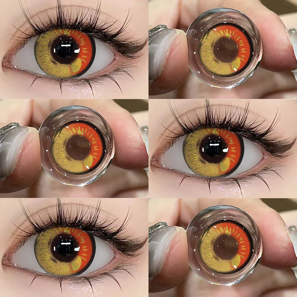 1 Pair Cosplay Pink Lenses for Eyes Anime Lenses for Halloween Nezuko Colorcon y2k Eye Contacts Cosmetic Red Lens Cosplay