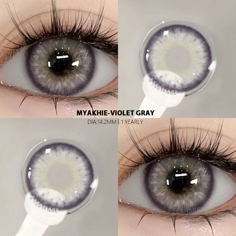 1pair Colored Contacts Lenses for Eyes Fashion Blue Lenses Green Contacts Lenses Yearly Brown Eyes Lens Gray Pupils