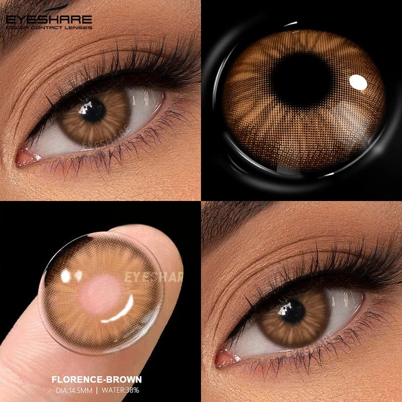 1pair Brown Color Contact Lenses Gray Fashion Lenses Brown Colored Lens Gray Beauty Pupils purple Softlenses eye makeup