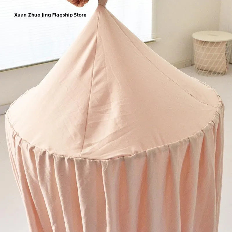 No-Drill round Top Bed Canopy Children's Windproof Baby Bed Light Blocking Mosquito Net Ceiling Mounted Bed Tent Bed Curtain