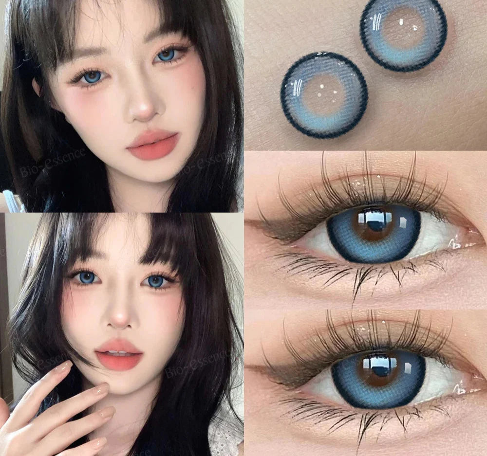 New Pink Lenses Colorcon Korean Lenses Colored Contact Lenses Fashion Lenses Myopia Lenses with Degree 0~-6.00