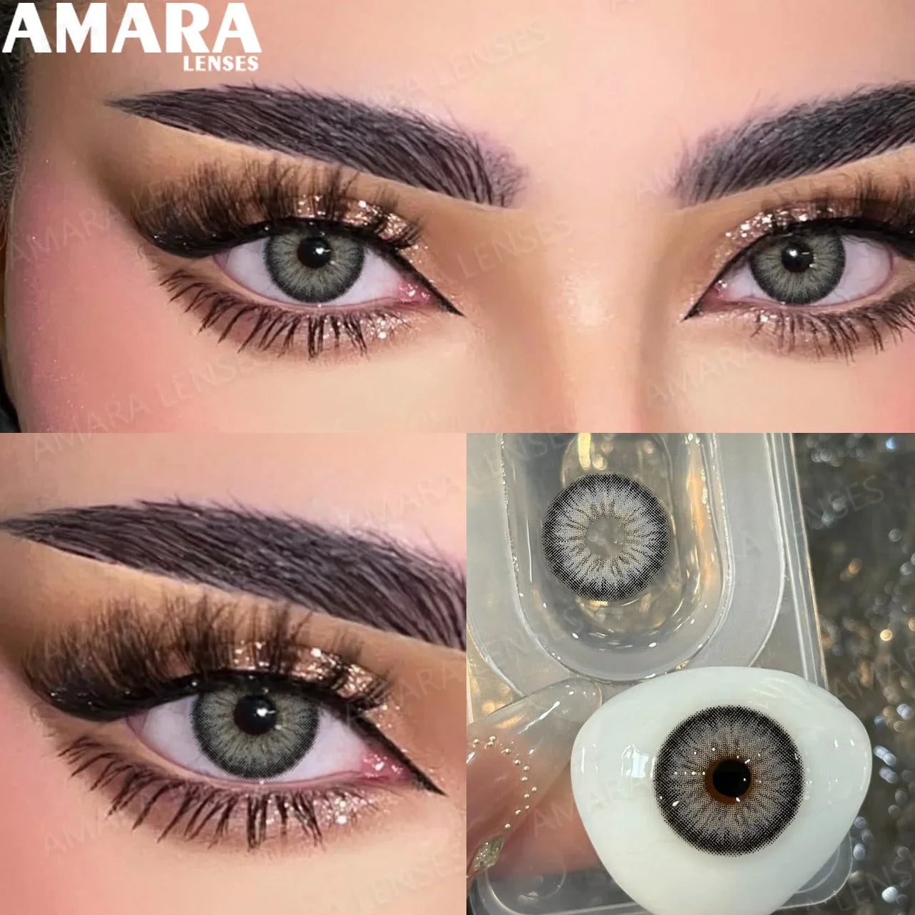 1 Pair Gray Color Contact Lenses for Eyes 14.5mm Fashion Contact Lenses Brown Natural Contact Lenses Gray Soft Lens