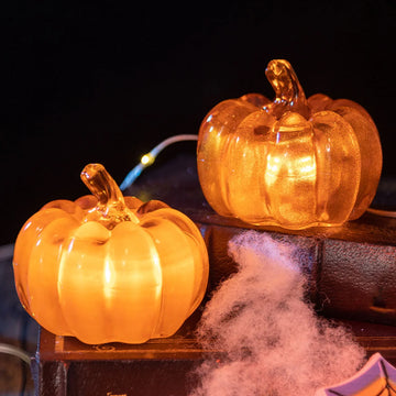 5Pairs LED Pumpkin Lamps Battery Powered Luminous Decor Light for Indoor Outdoor Tabletop Holiday Decoration Pumpkin Decor Light
