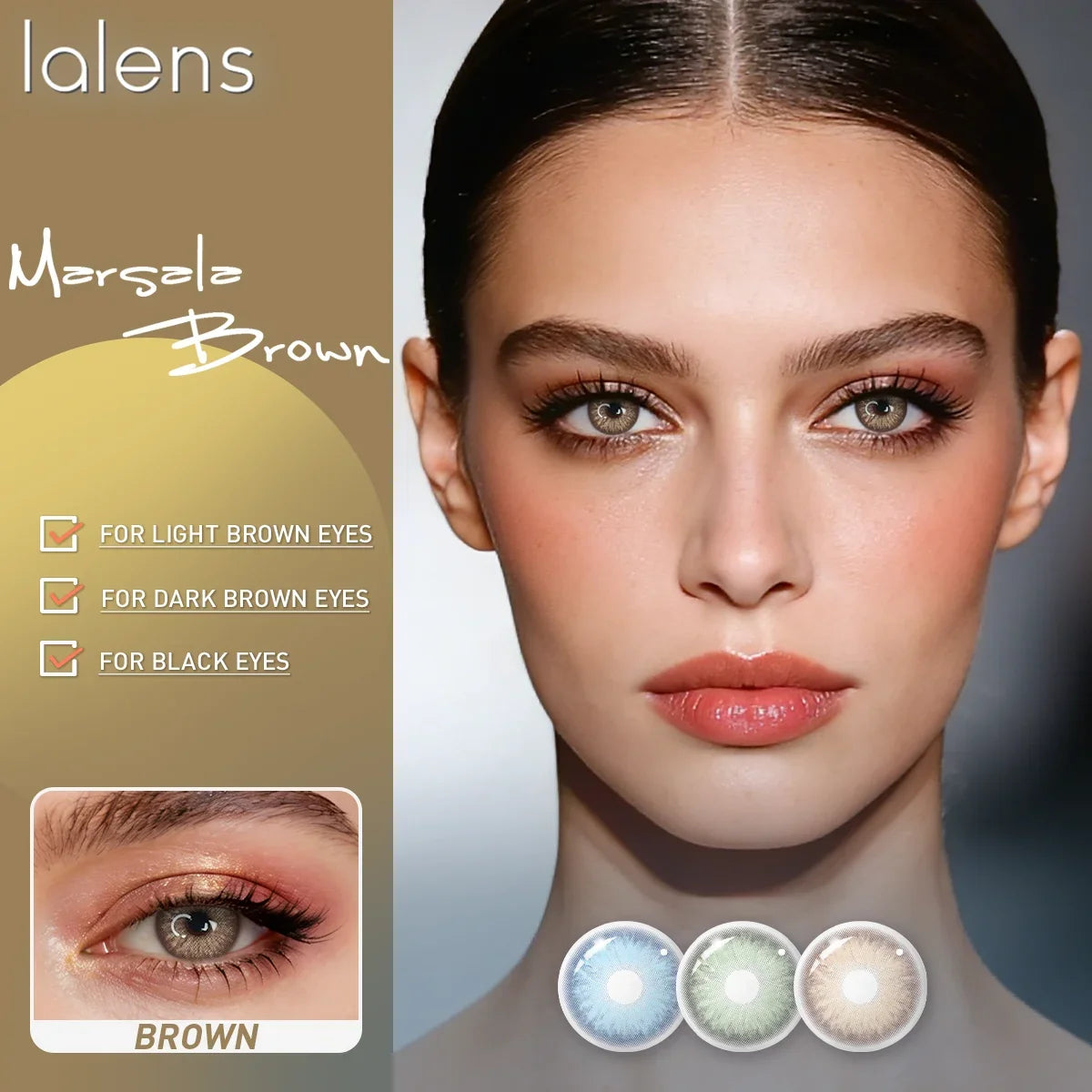 14.5mm Marsala Brown Colored Contact Lenses Yearly Disposable Soft Cosmetic Lens for Daily Dating Eye Beauty Contacts
