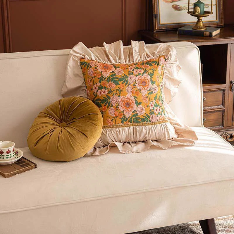 French Country Style Pillowcase Ruffle Pillows For Sofa Headrest Cushion Pillow Cover Bolster Living Room New Home Decoration