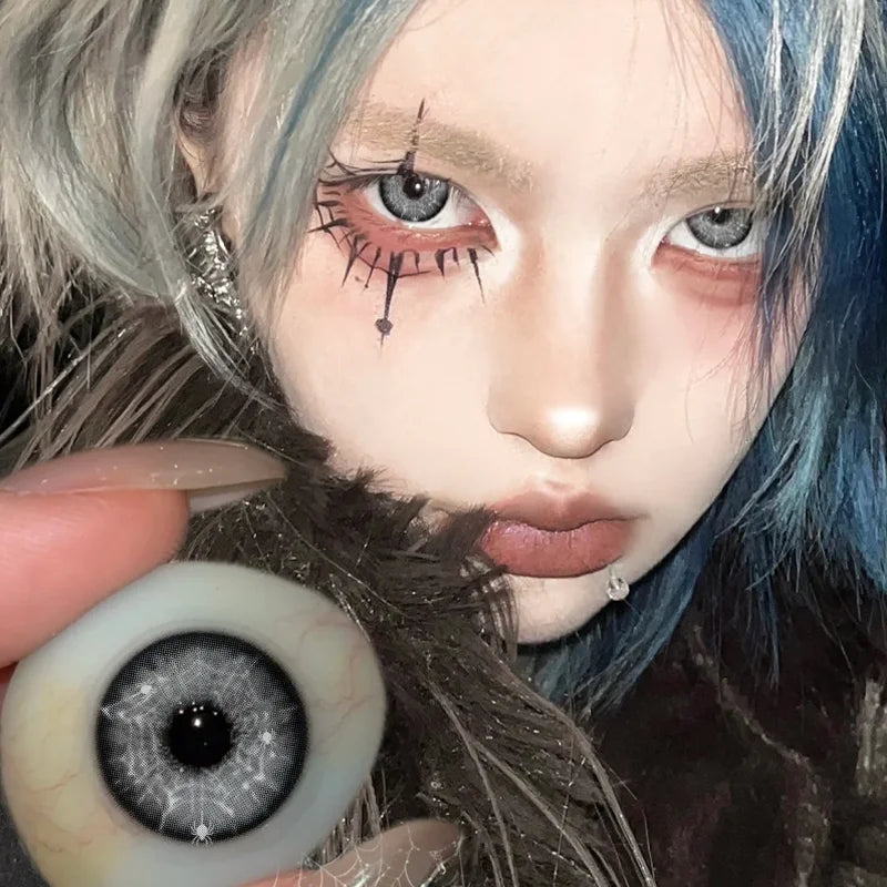 New 1pair Cosplay Colored Contact Lenses Myopia Pink Color Contacts with Power 6-12 Months  Halloween Anime