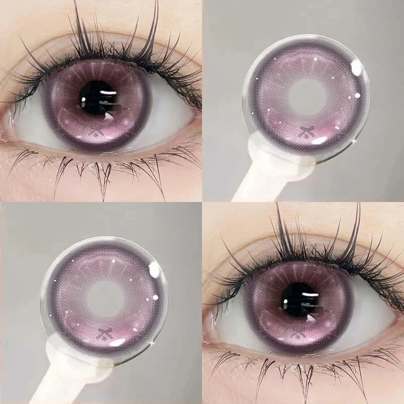 Korea Colorful Contact Lenses with Diopters Pink Beautiful Pupils Soft Lenses Makeup Anime Contacts 0 to -8.00 Degree