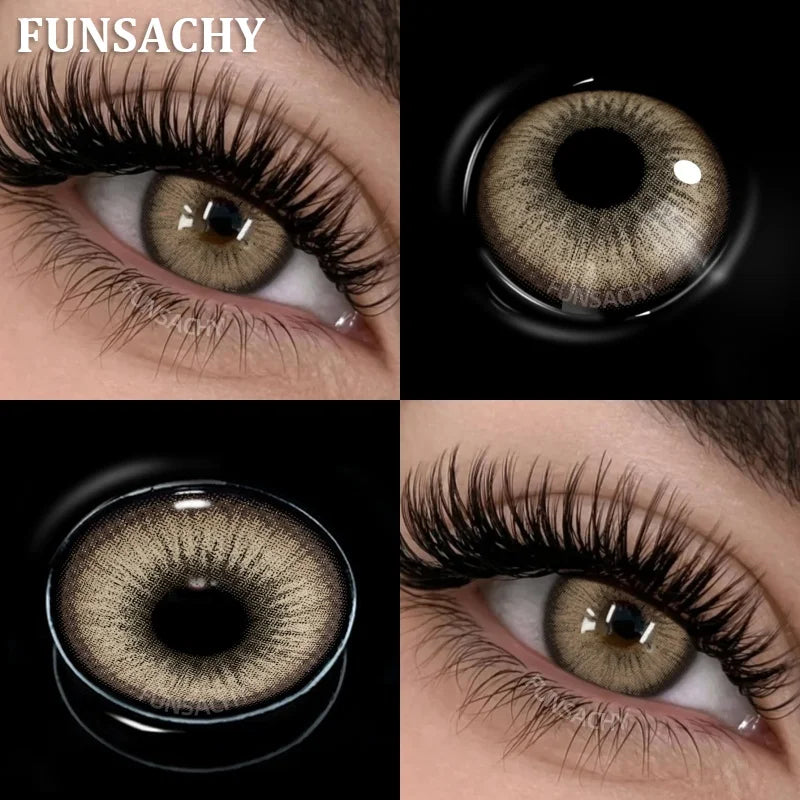New Contact Lenses Natural Brown Eye Makeup Contacts Grey Color Lens Korean Softlens Yearly Cosmetics for Women