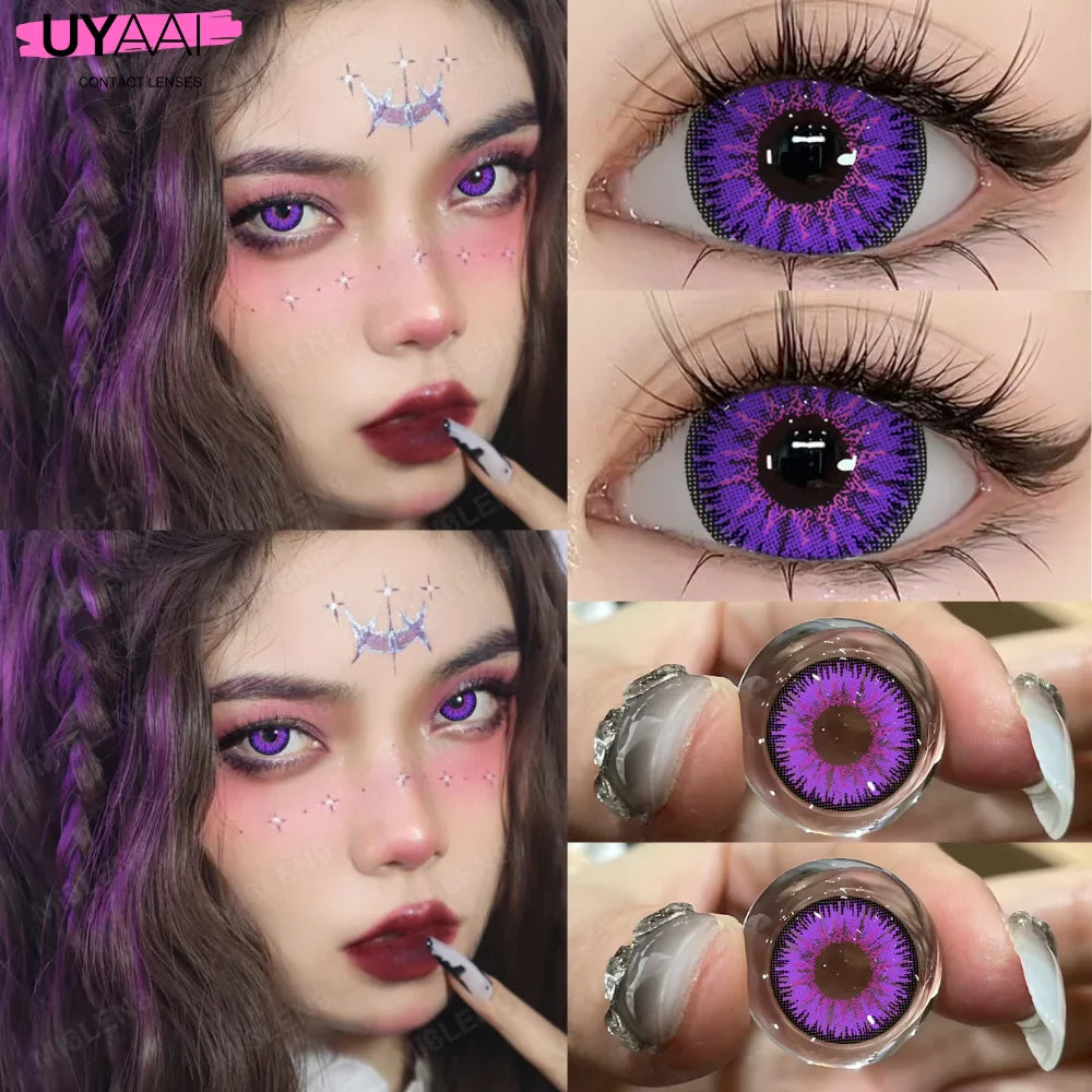 Cosplay Contact Lenses Cosmetics Blue Lens Eye Color Lenses Sharingan Halloween Makeup Red Lenses White Lenses Yellow Lens