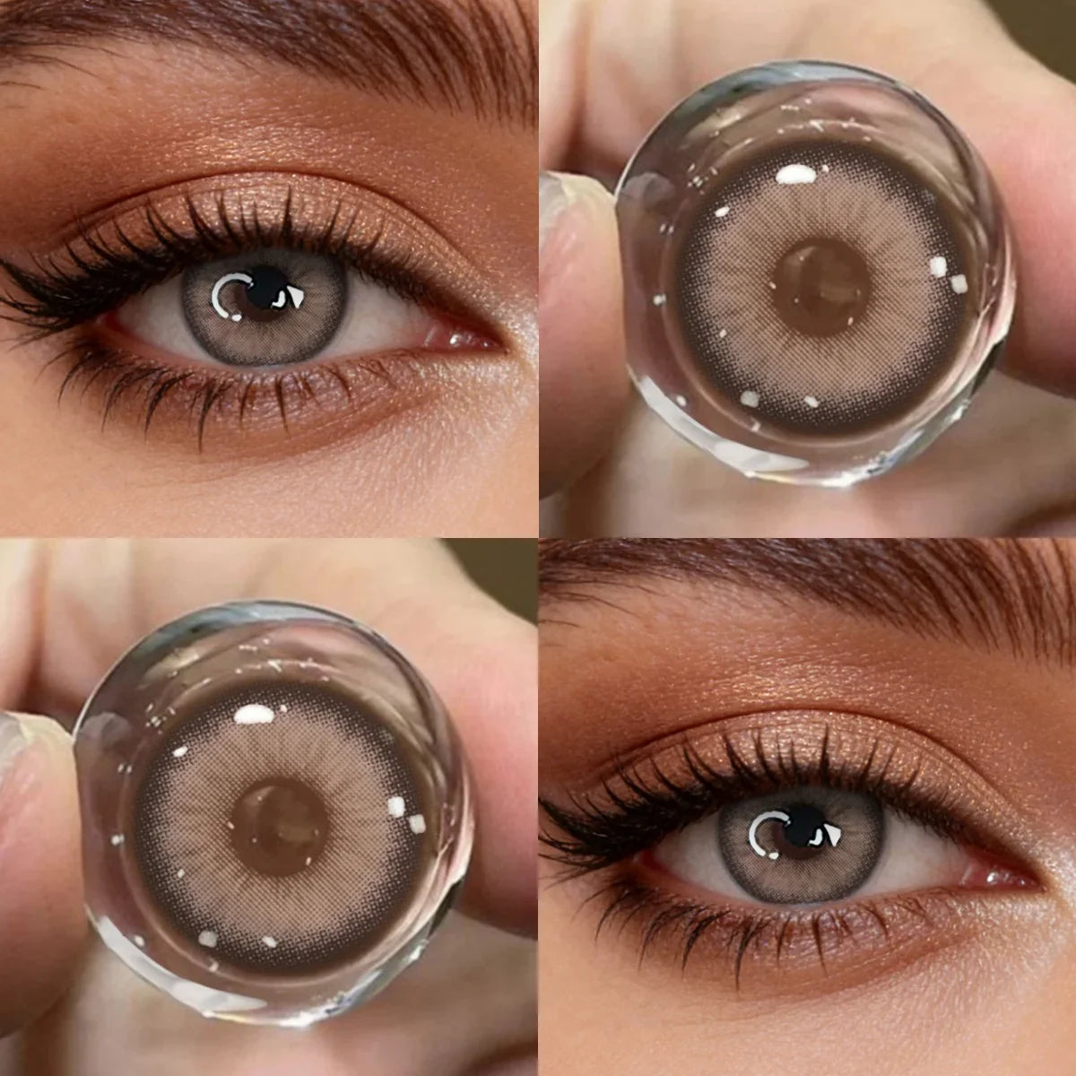 Unspoken Brown Yearly Disposable Colored Contacts Lenses for Eyes Daily Dating Makeup 14.2mm Soft Cosmetic Beauty Lens