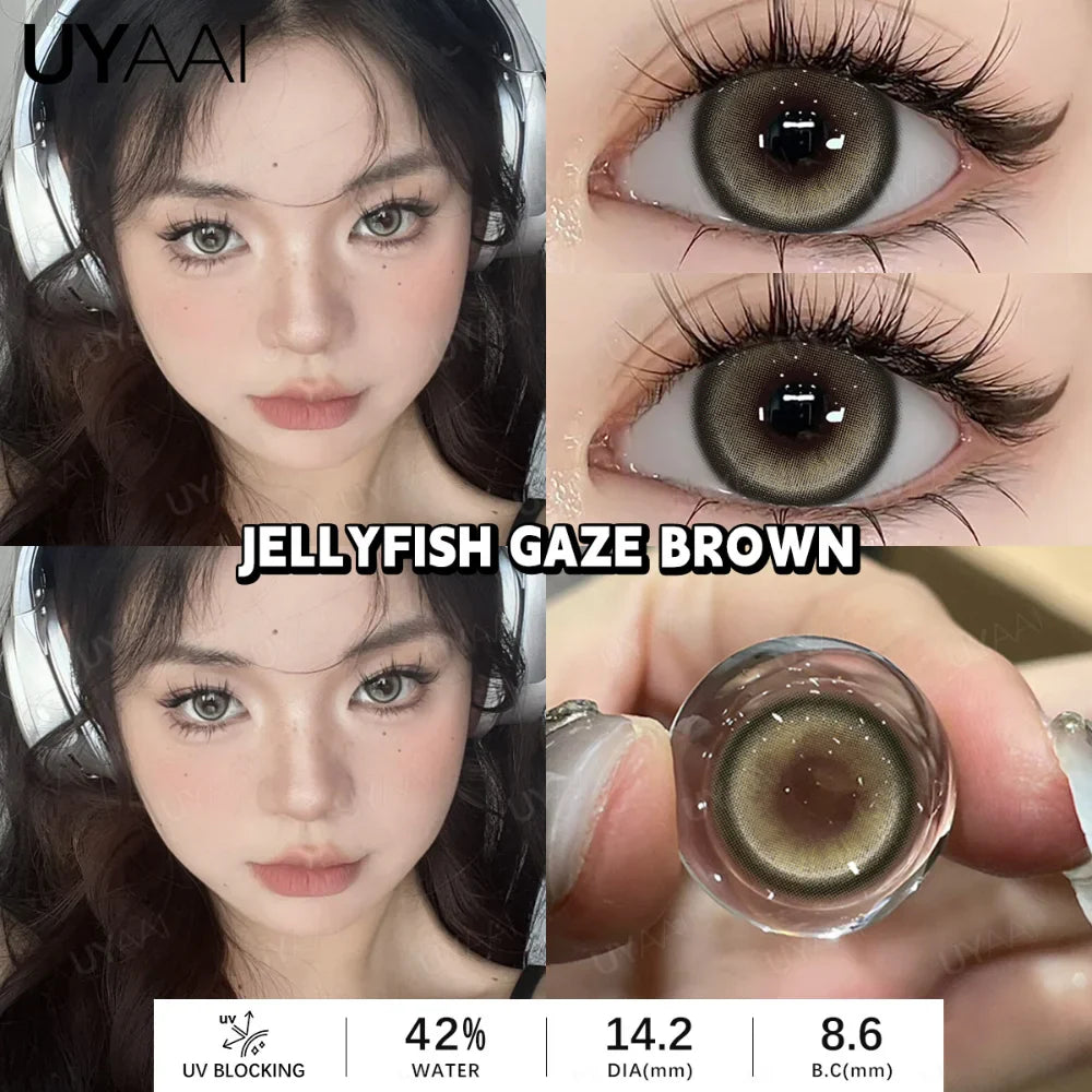1 Pair Big Eye Color Lens Makeup Colorcon Brown Natural Color Eye Contacts Black Lenses y2k Korean Green Pupils