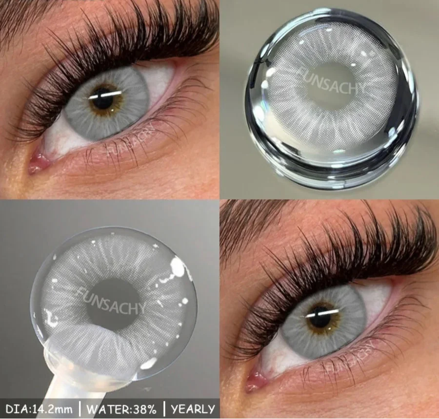 1 Pair Blue Eye Lenses Korean Natural Contact Softlens Color Eye Makeup Contacts Gray Beautiful Pupil Yearly Cosmetics