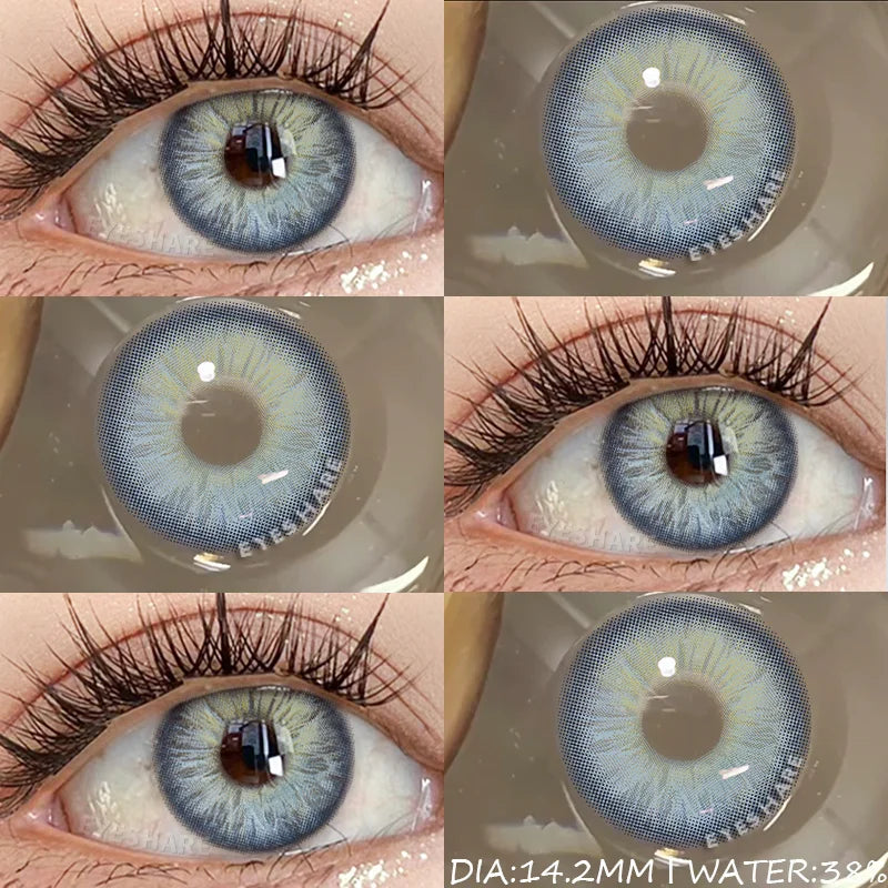 1 Pair Korean Lenses Natural Colorful Contact Lenses for Eyes Brown Contact Lenses Yearly Blue Lenses Gray Pupils Lens