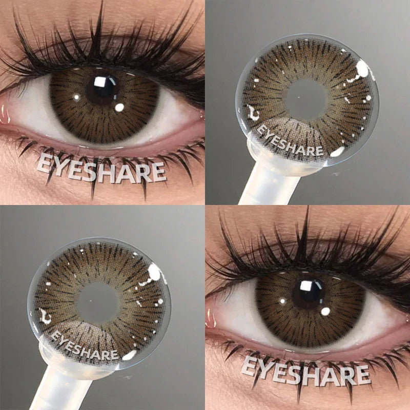0~-6.00 Myopia Black Colored Contact Lenses with Prescription Brown Lenses with Degree Pupils Lens Fashion Yearly