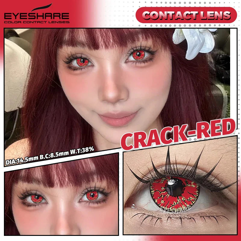 Crazy Halloween Cosplay Anime white Color Contact Lenses for Eyes red Beauty Pupils Role Playing Party Yearly use