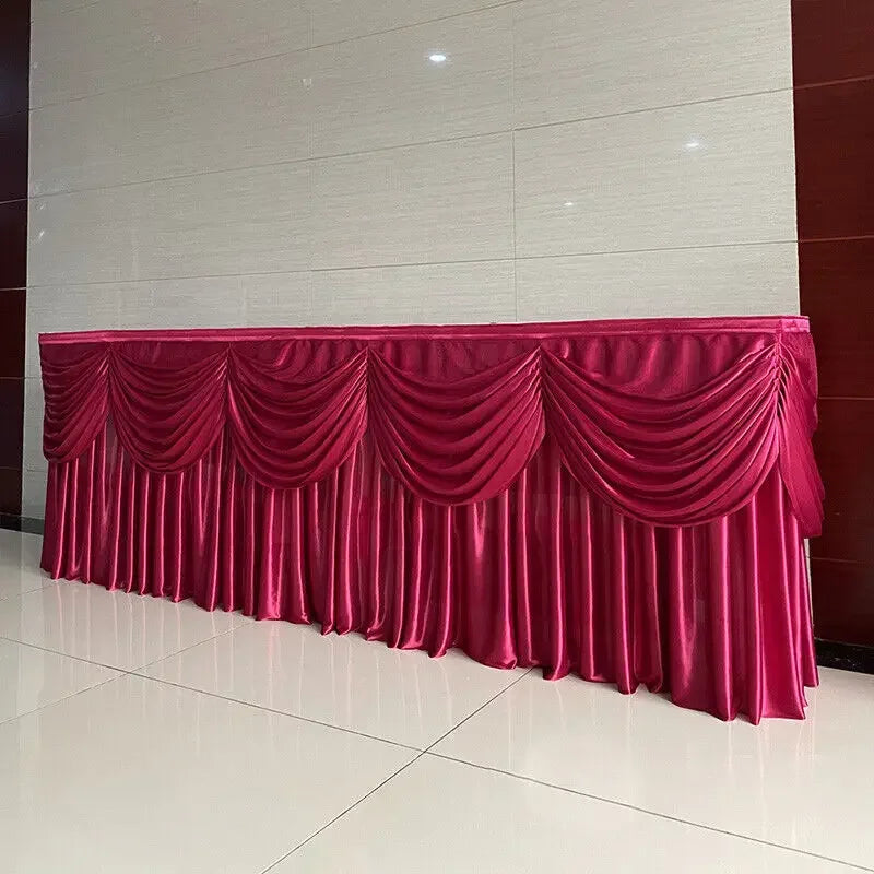 3/6M Wedding Backdrop Curtain Swag Ice Silk Fabric Wedding Decoration Table Skirts Party Banquet Backdrop Long Tablecloth New
