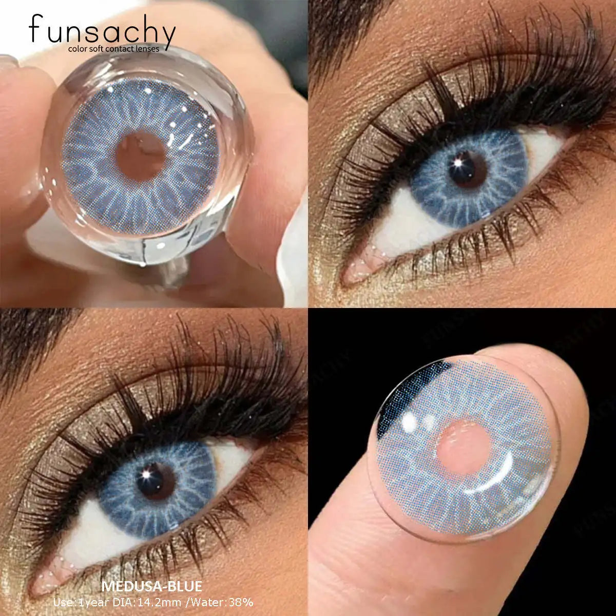 1Pair Colorful Contact Lenses Fashion Beautiful Colorcon Eyes Lenses Cosmetics Gray Lens Brown Contacts Lens Eye Yearly