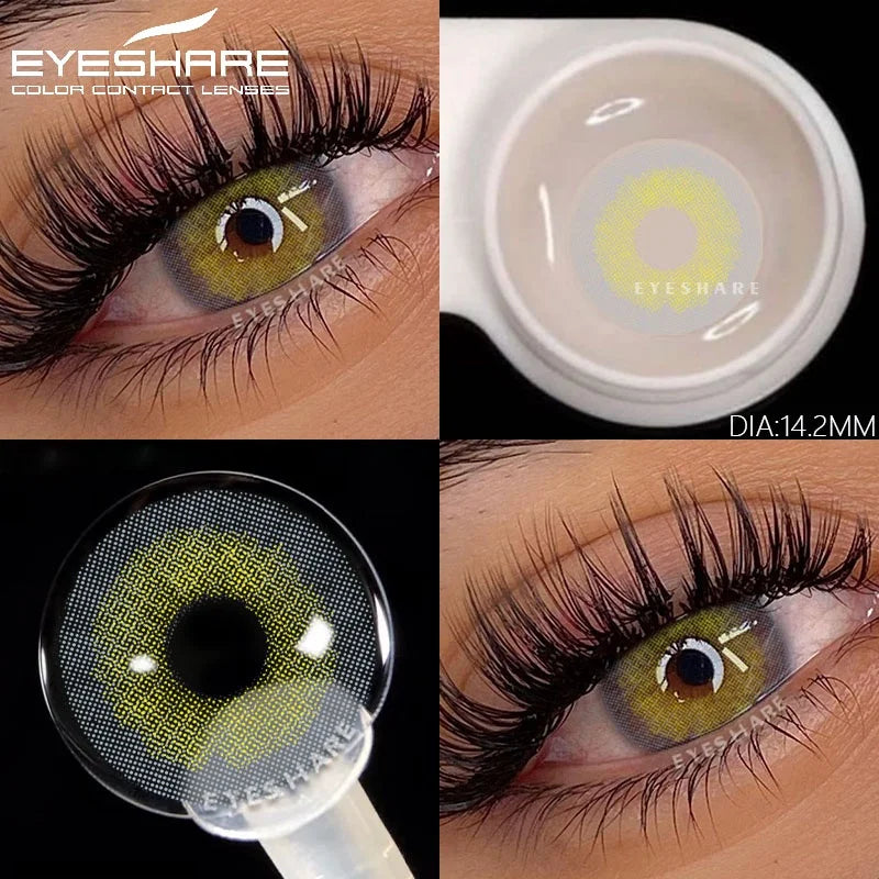 1pair Natural Colored Contact Lenses Brown Eye Lenses Gray Makeup Eyes Pupils Lens Yearly Green Beautiful Pupils Yearly