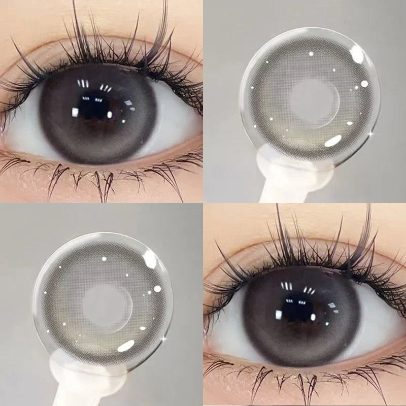 1 Pair Brown Eye Lenses Korean Natural Lenses Color Contact Lenses Eyes with Degree Gray Beautiful Pupil Fast Shipping