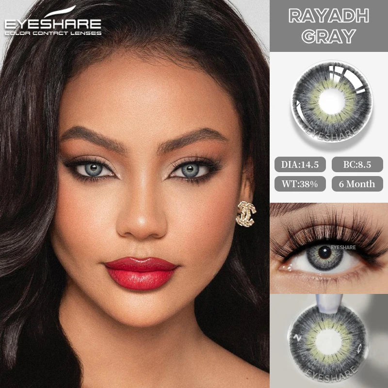 1Pair Fashion Blue Green Colored Contact Lenses Gray Brown Beautiful Pupils Cosmetic Black Eyes Lens Yearly EyeContacts