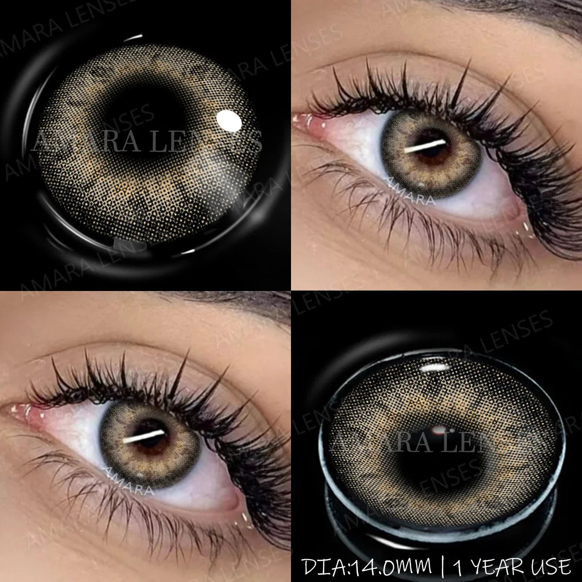 1 Pair NEW Colored Pupils Makeup Green Contact Lenses Beauty Women Colored Pupils Cosmetic Brown Natural Pupils