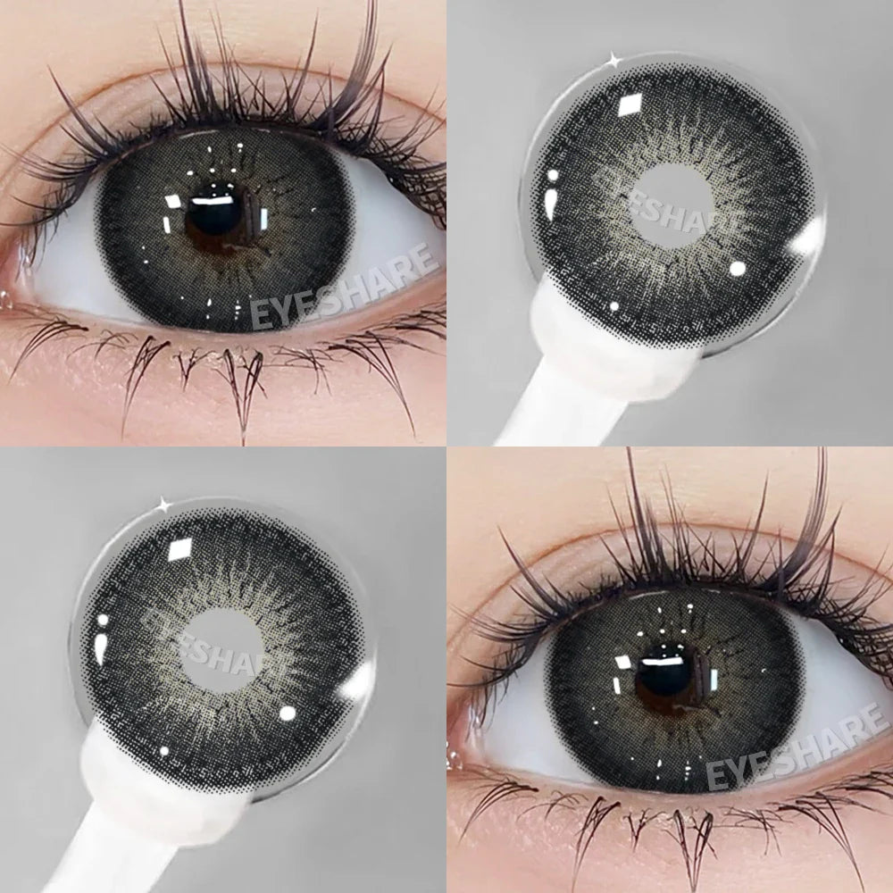 2pcs Blue Color Contact Lenses Natural Gray Eye Lens Beautiful Pupils Yearly Fashion Brown Softlens Cosmetics