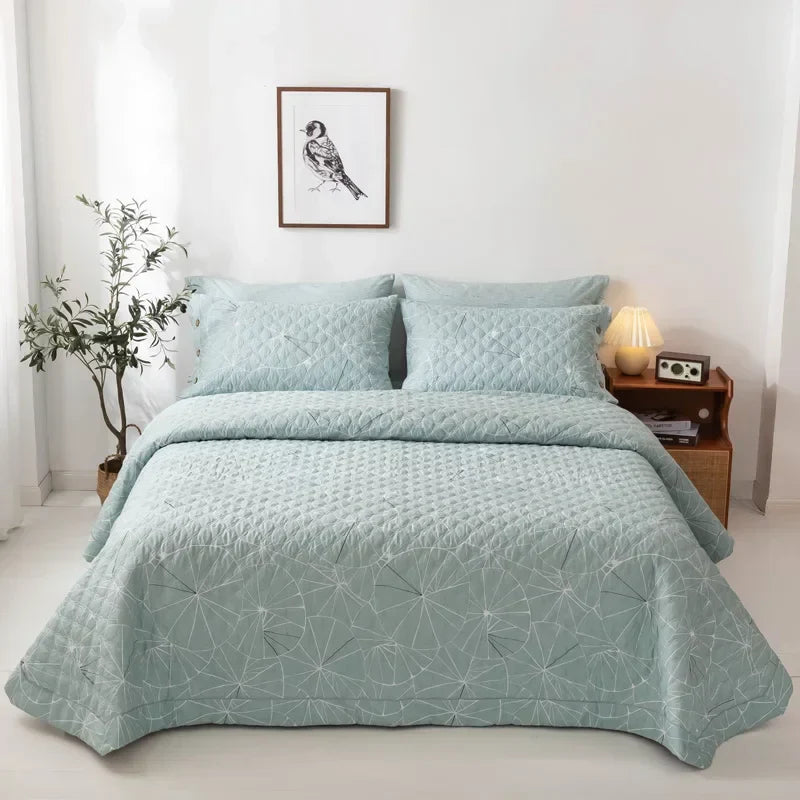 100% Cotton Quilted Bed Cover Set 3pcs/Set