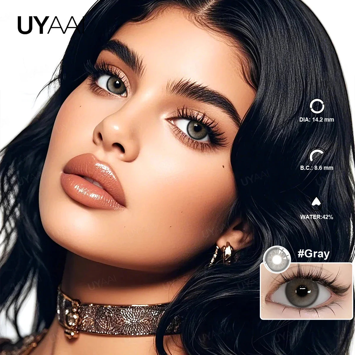 Natural Halo Shimmer Contact Lenses - Gray Brown Green Blue, Brighten Eye Look for Dating, Gathering & Daily Makeup