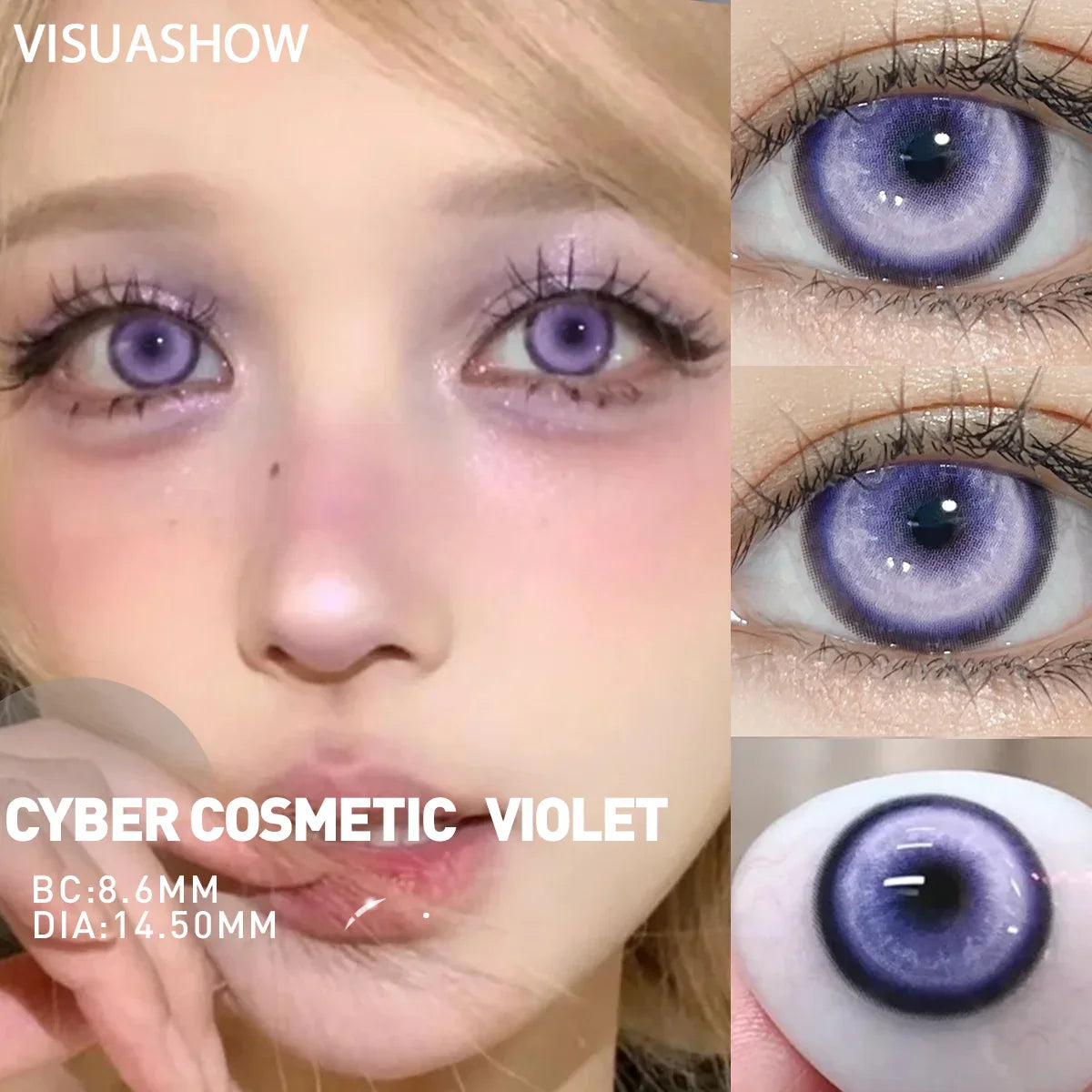 Moco Jelly Grey Colored Contact Lenses for Eyes 1pair Contacts Pink Purple Lens Cosplay Lenses Halloween Lens  Yearly