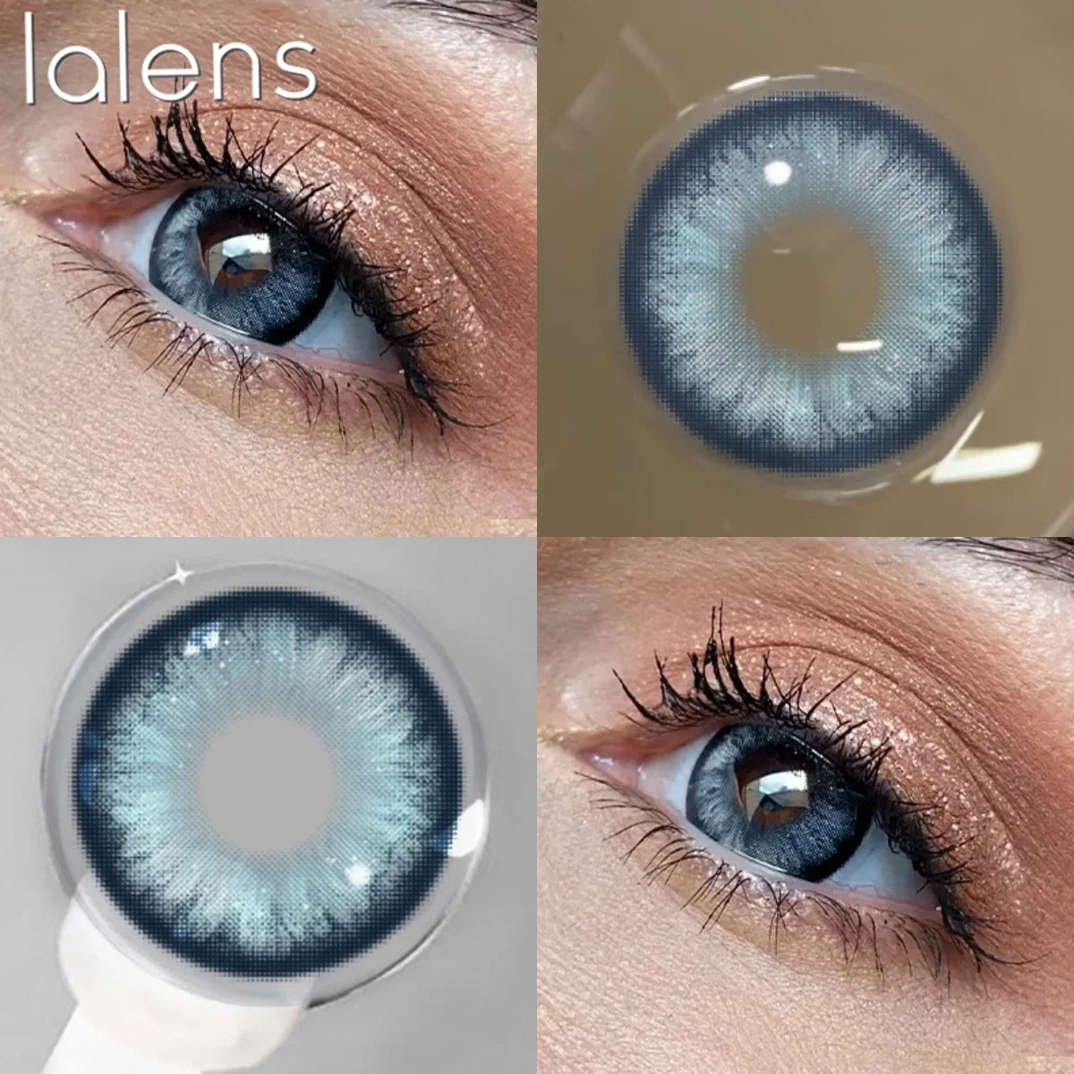 14.5mm Bright Grey Colored Contact Lenses Half Yearly Disposable Soft Lens for Daily Outfit Party Look Eye Beauty Makeup