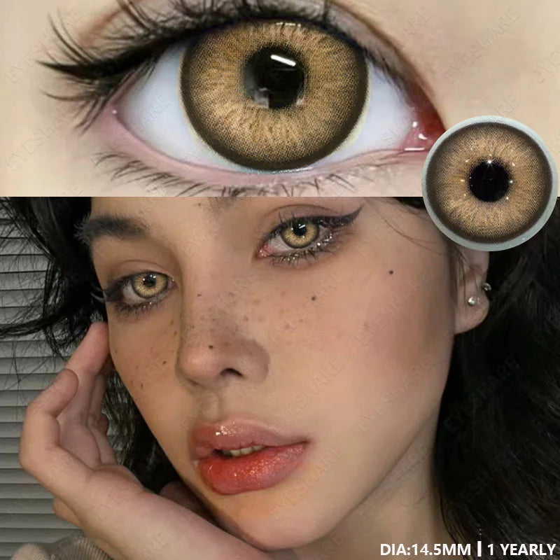Natural Color Lens Eyes 1Pair Brown Color Contact Lens For Eyes Yearly Use Eyes Blue Eye Contacts Green Contact Lenses