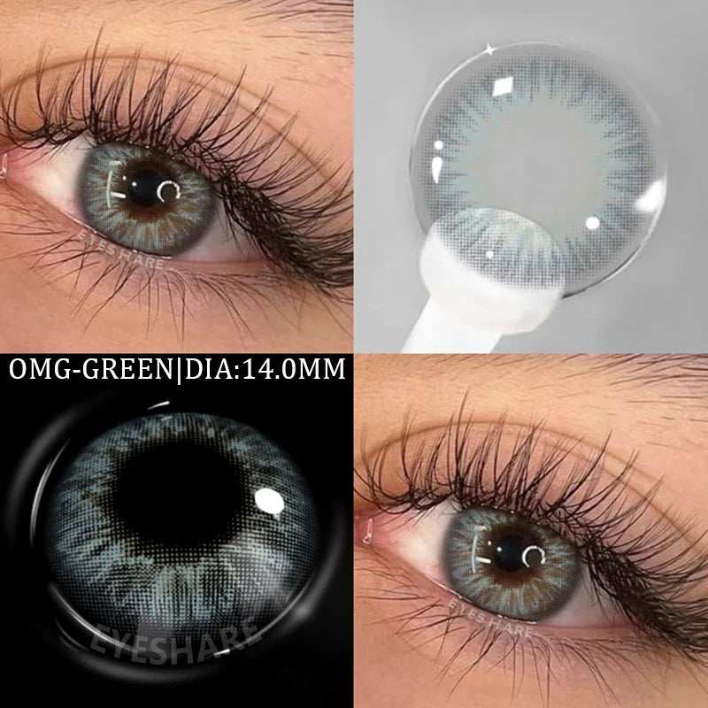 1 Pair Color Contact Lenses for Eyes Color Eye Lens Blue Eye Lenses Brown Lenses Gray Pupils Lens Yearly Green Contacts