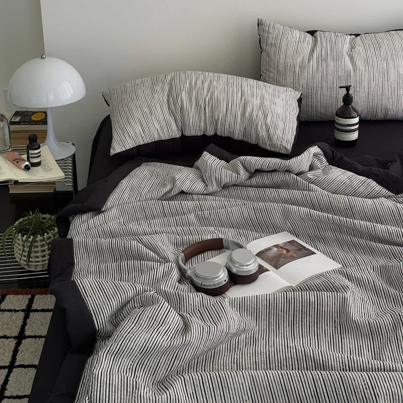 American Printed Cotton Summer Quilt Skin-Friendly Naked Sleeping Comforter for Adults Student Dorm Lightweight Soft Bedspread