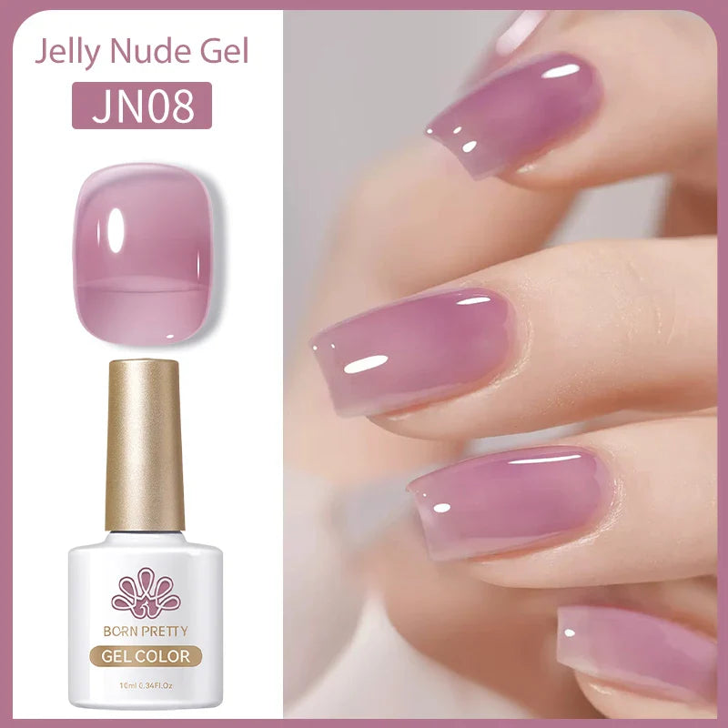 Transparen Gel Nail Polish Pink Jelly Nude Semi Transparent French Nail Camouflage UV Gel Varnish Soak Off Nail Art