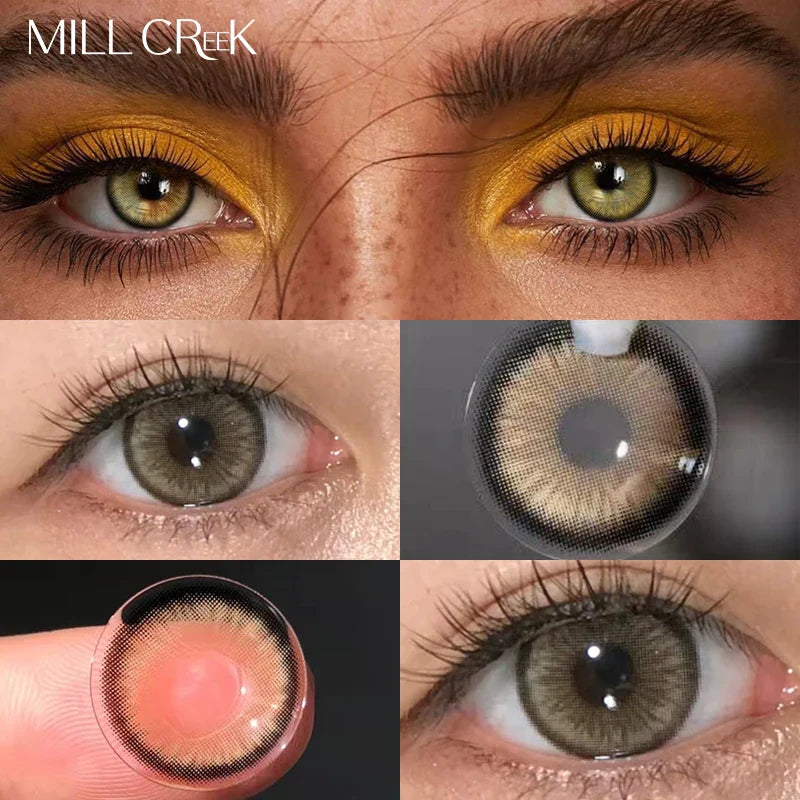Two Large Black Eye Color Contact Lenses Prescription with Diopter Lenses with Eye Contact Lenses Student Animation Natural