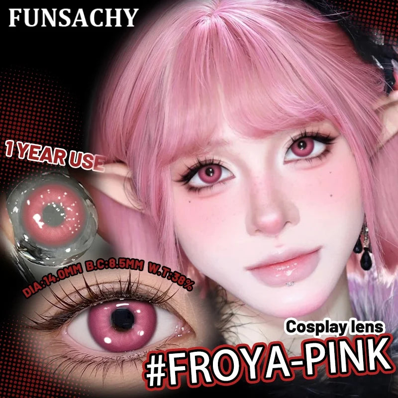 2PCS New Cosplay Colored Contact Lenses Halloween Contact Lenses Role Playing Beauty Makeup Products Enlarge Eyes Lens
