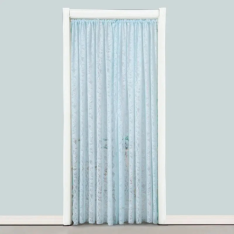 Bedroom Door Curtain French Style Lace Door Drape for Balcony And Bay Window White Girl's Decorative Partition Curtain
