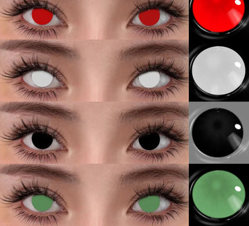 Cosplay Colored Contact Lenses Crazy White Lenses Red Anime Contacts Halloween Beauty Makeup Lens Black Eyes Contacts