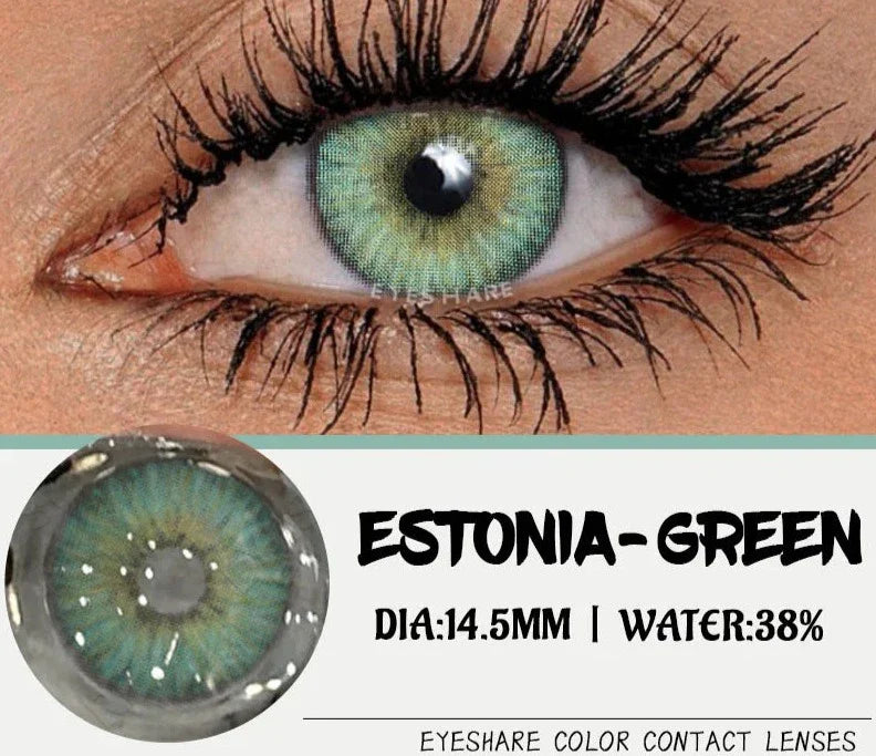 Natural Eye Colored Contacts Lenses 1pair Blue Eye Lenses Green Contacts Soft Beauty Makeup Gray Pupils Lenses Yearly