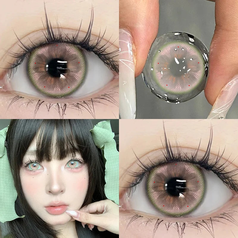 1Pair Colored Contact Lenses Cosplay Red Blue Purple Green Brown Grey Anime Lenses Halloween Beauty Cosmetic for Eye