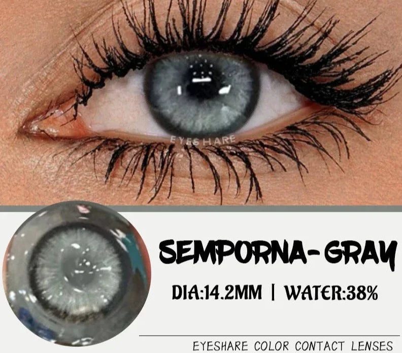 Natural Eye Colored Contacts Lenses 1pair Blue Eye Lenses Green Contacts Soft Beauty Makeup Gray Pupils Lenses Yearly