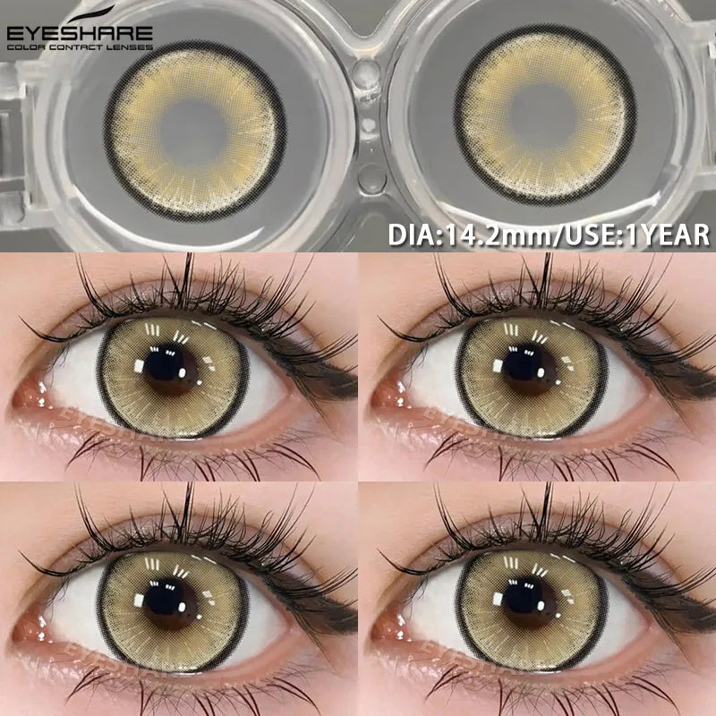 1pair Blue Contact Lenses For Eyes Korean Cute Lens Eye Makeup Pupil Brown Softlenses Women's color contact lenses