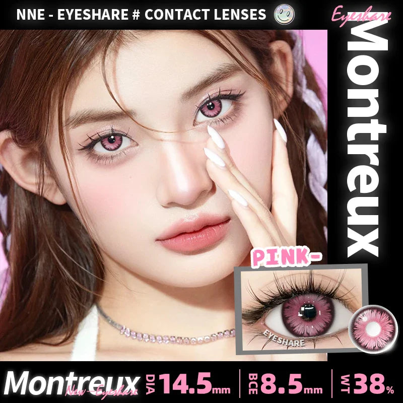 Colored Contact Lenses for Cosplay 2pcs Eyes Makeup Yearly Anime Fashion Purple Lenses Red Contact Lenses Pink Contacts