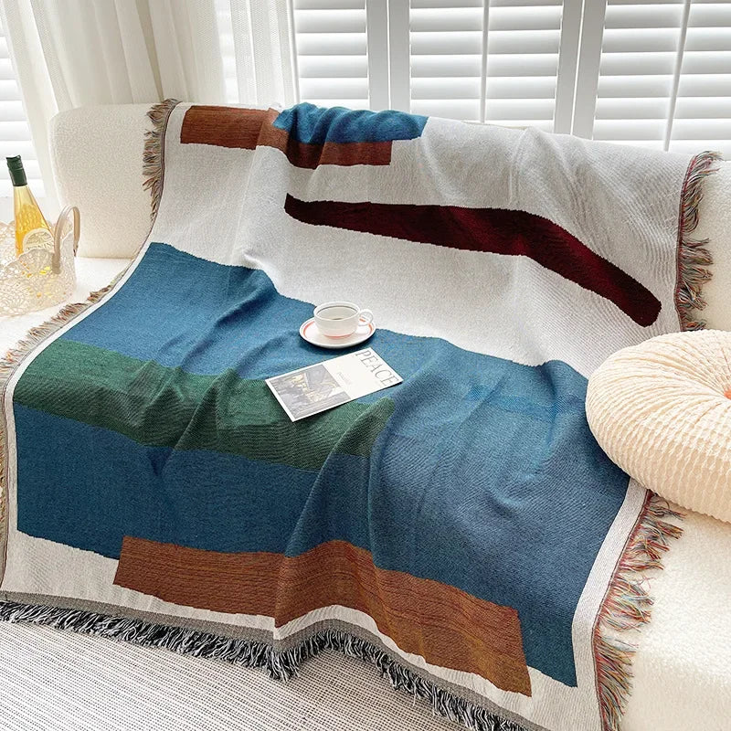 Yarn Dyed Woven Throw Blanket Sofa Cover Jacquard Bed Blankets Funky Beach Picnic Blanket Ins Wall Tapestry Home Decor