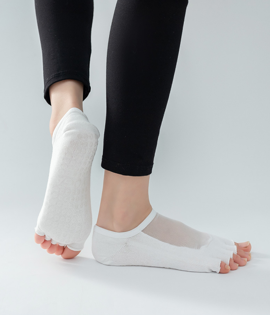 Ballet Sheer Mesh t Anti-Slip Grip Socks 5 Pairs/Pack