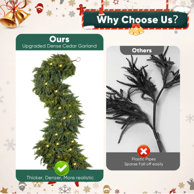 The EverLush Cedar Garland - Cozy Glow, Zero Hassle + CHRISTMAS HOT SALE 50% OFF