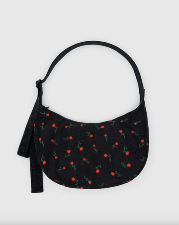 Medium Nylon Crescent Bag - Painted Wildflower