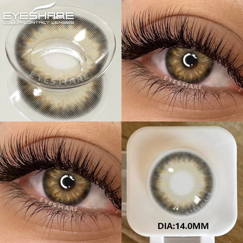 2Pcs Color Contact Lenses for Eyes Natural Gray Eye Lenses Brown Contact Lens Fashion Blue Lenses Green Contacs Yearly