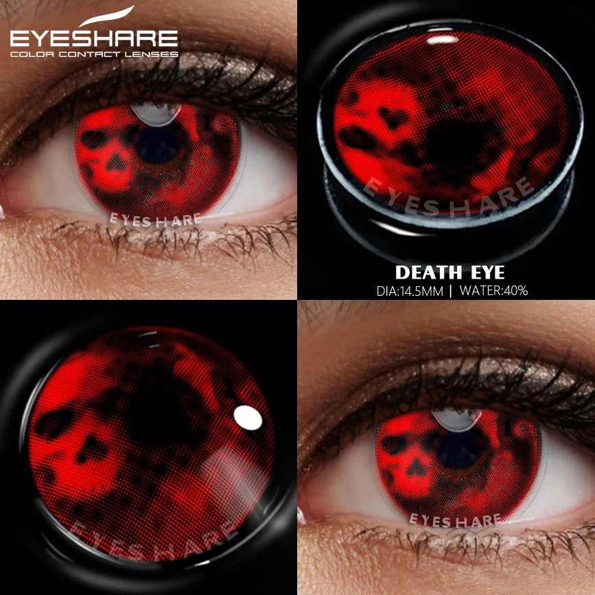 1 Pair yellow cosplay color contact lenses for eyes crazy Halloween cat Eye makeup Role playing Eye cosmetics red lens
